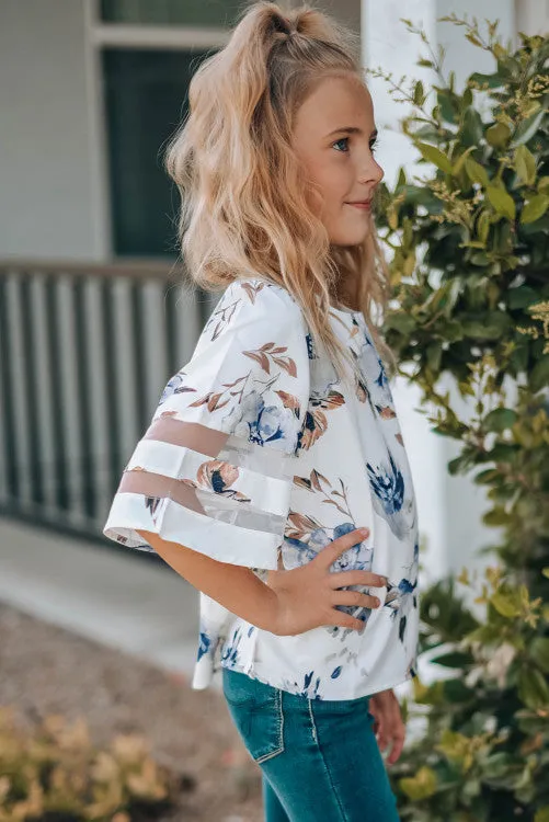 A Chic Tea Time Mesh Inset Blouse