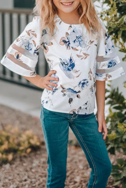 A Chic Tea Time Mesh Inset Blouse