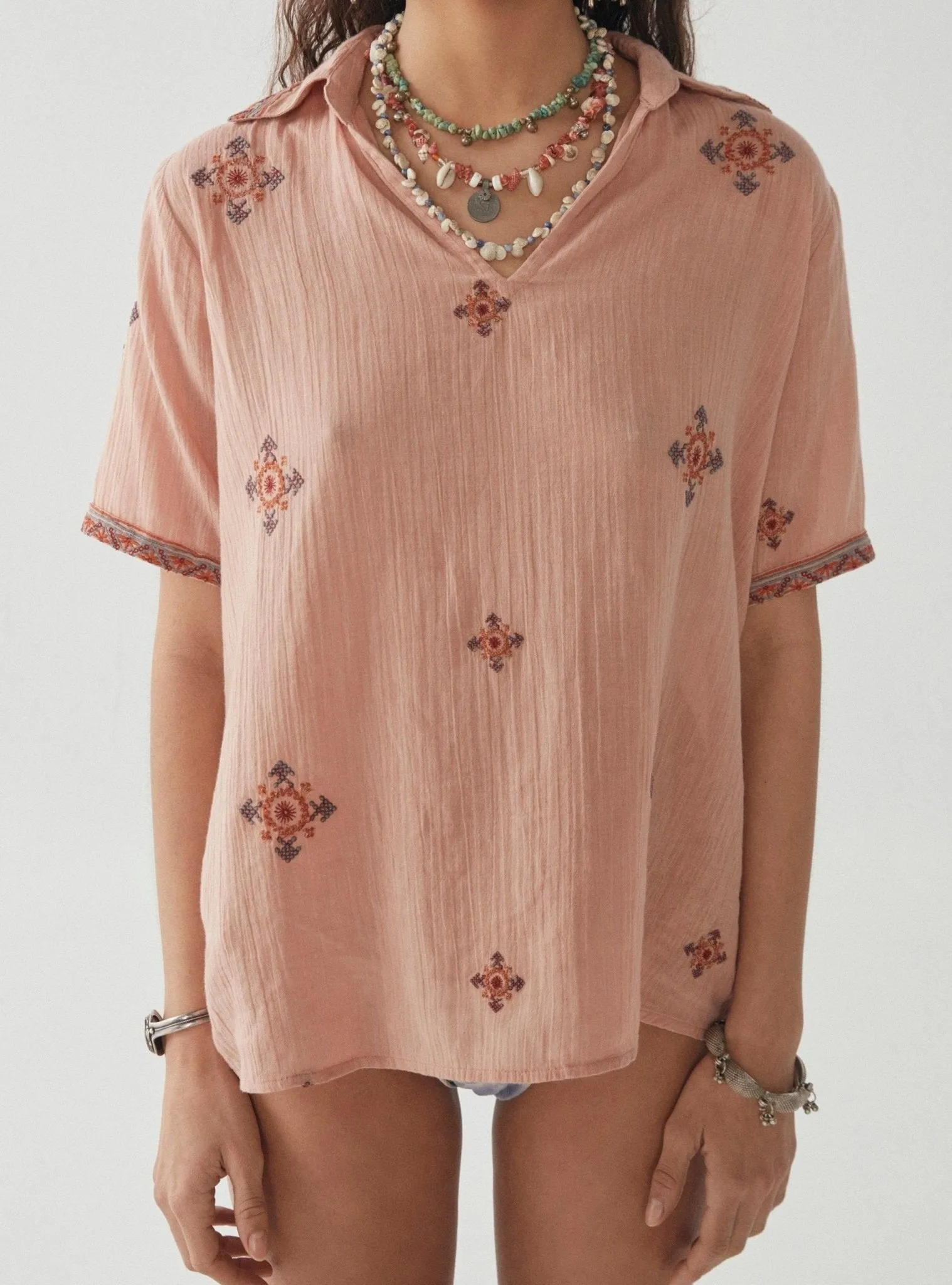 Allanis Blouse - Compass Salmon