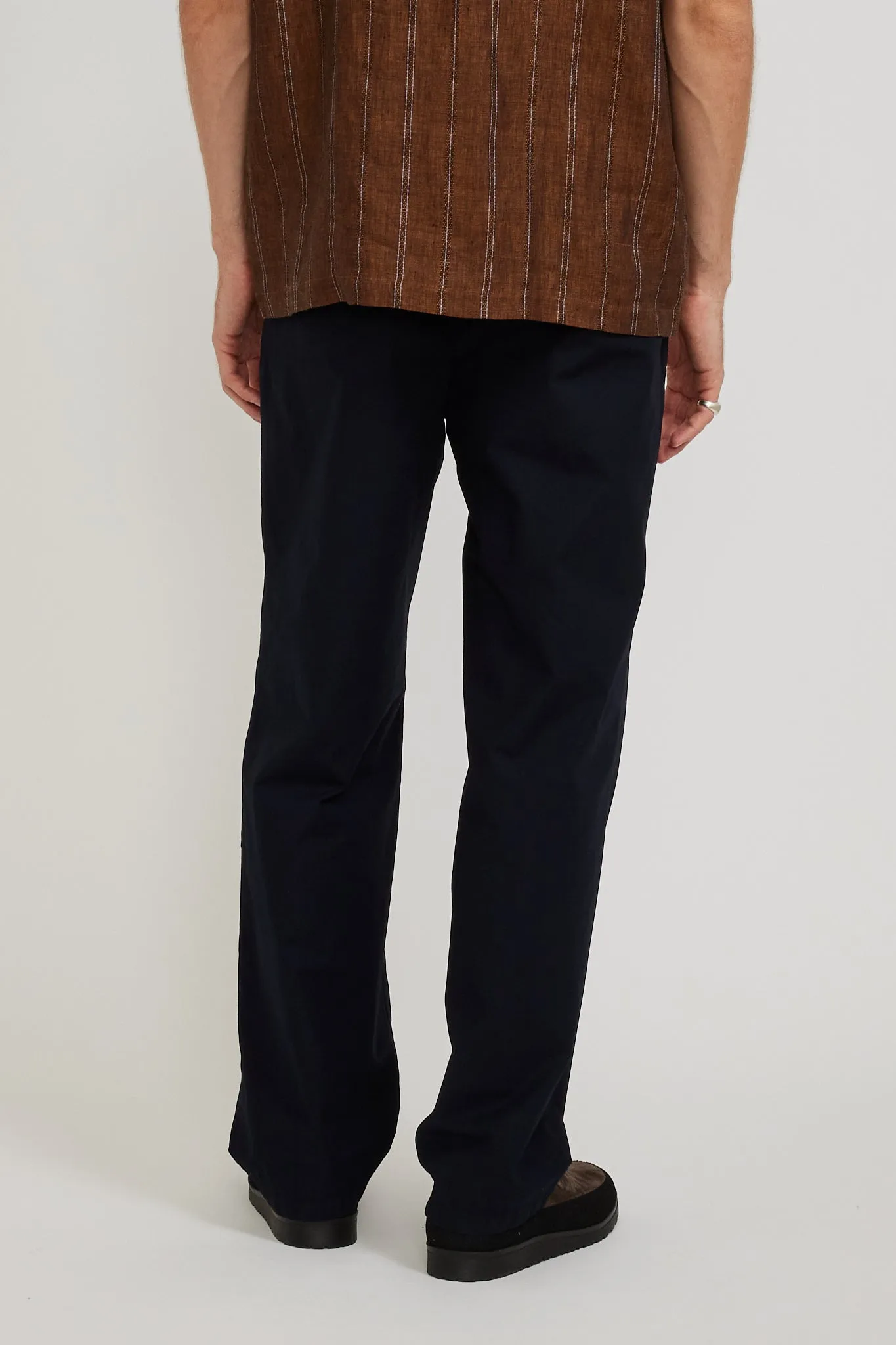 Benn Relaxed Typewriter Pleated Trouser Dark Navy