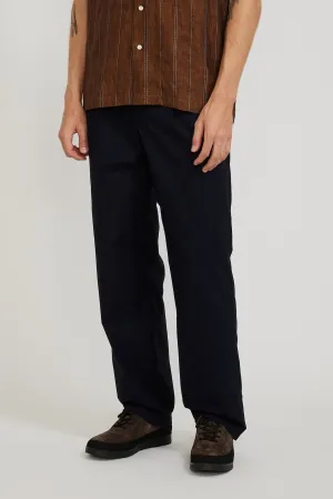 Benn Relaxed Typewriter Pleated Trouser Dark Navy