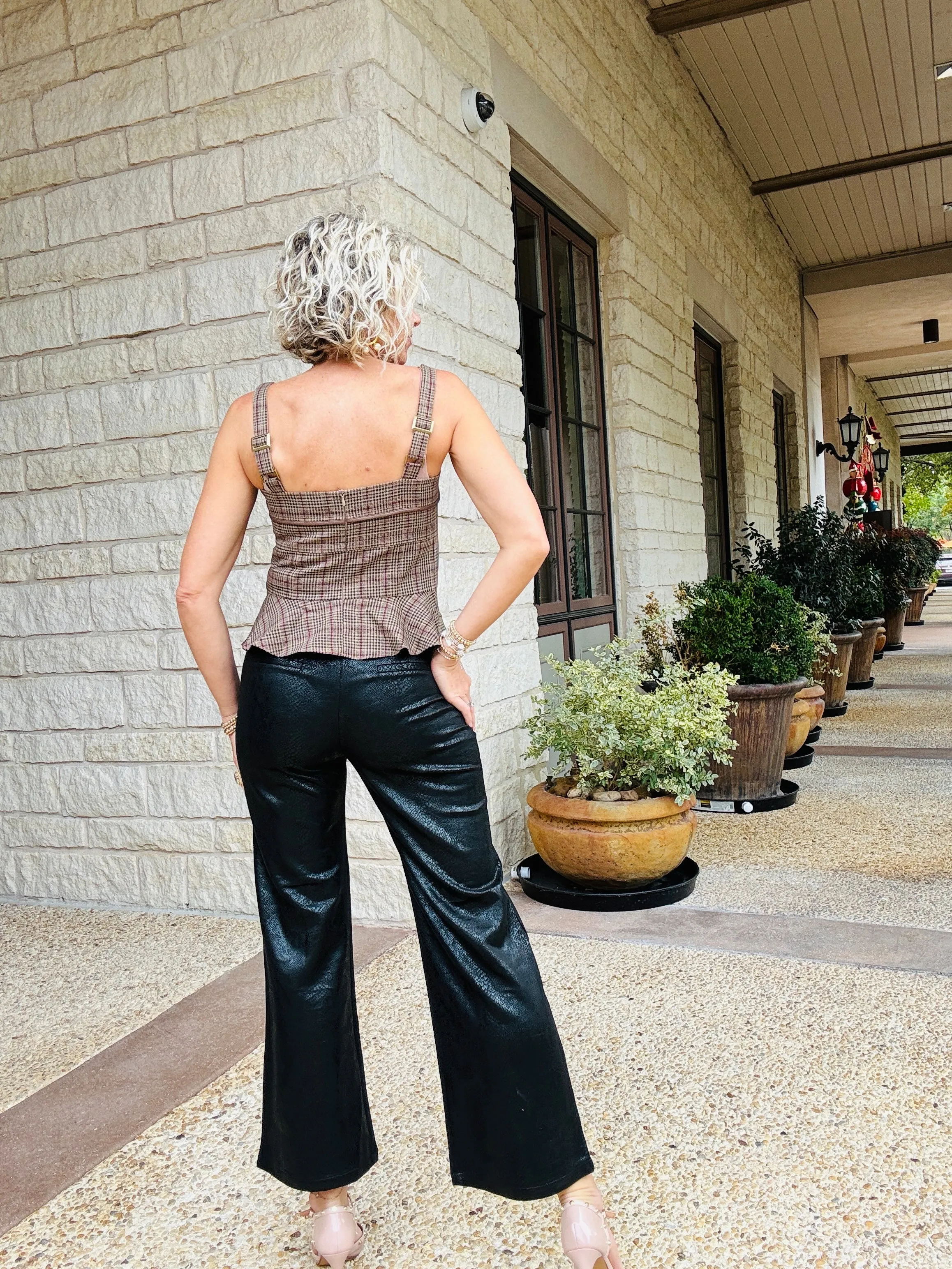 Black Snake Suede Pants