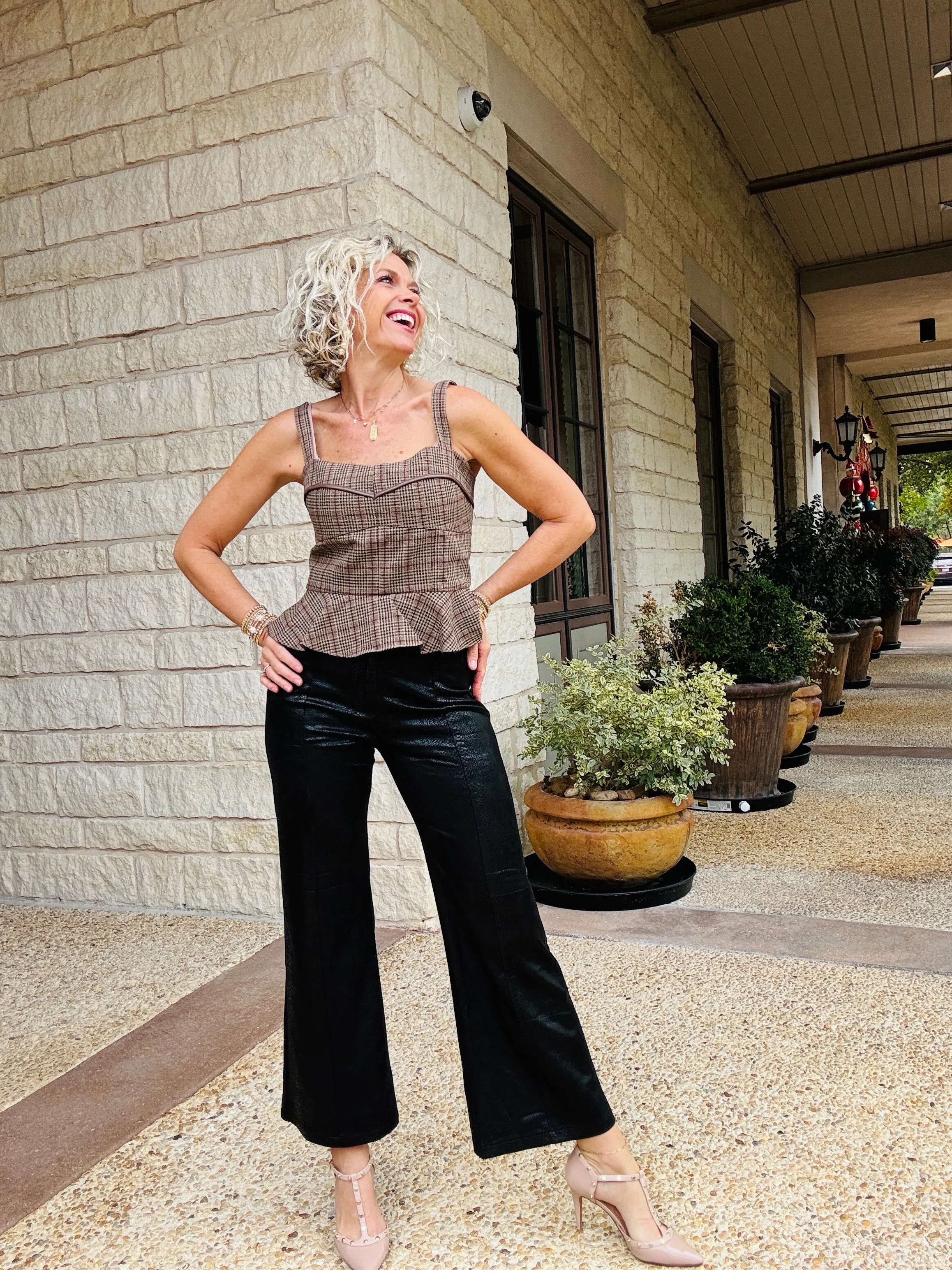 Black Snake Suede Pants
