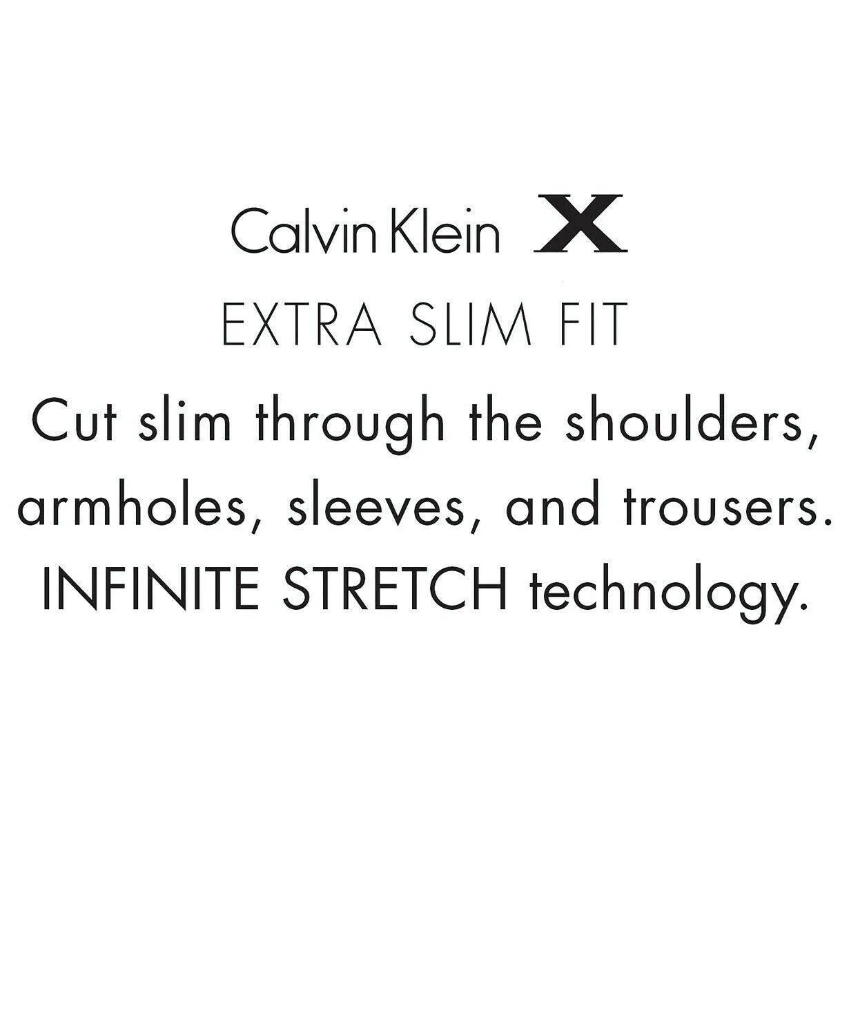 Calvin Klein Mens Slim fit Dress Pants 38 / 30 Grey Solid Stretch