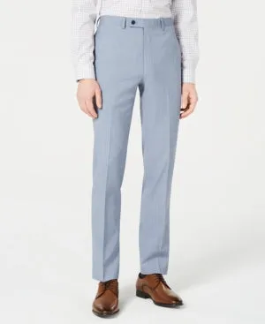Calvin Klein Mens Slim fit Dress Pants 42 / 30 Blue Solid Stretch