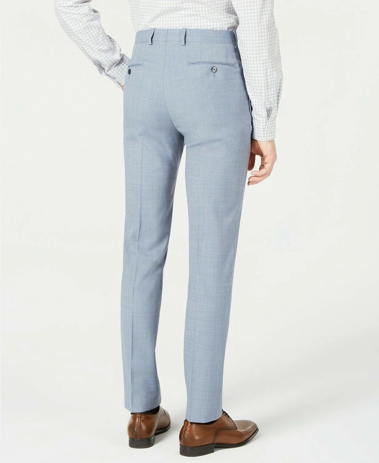 Calvin Klein Mens Slim fit Dress Pants 42 / 30 Blue Solid Stretch