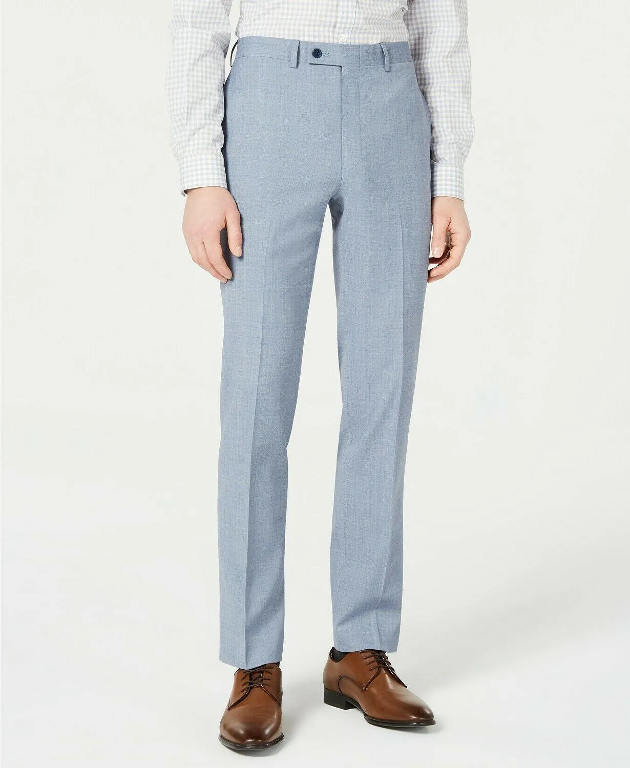 Calvin Klein Mens Slim fit Dress Pants 42 / 30 Blue Solid Stretch