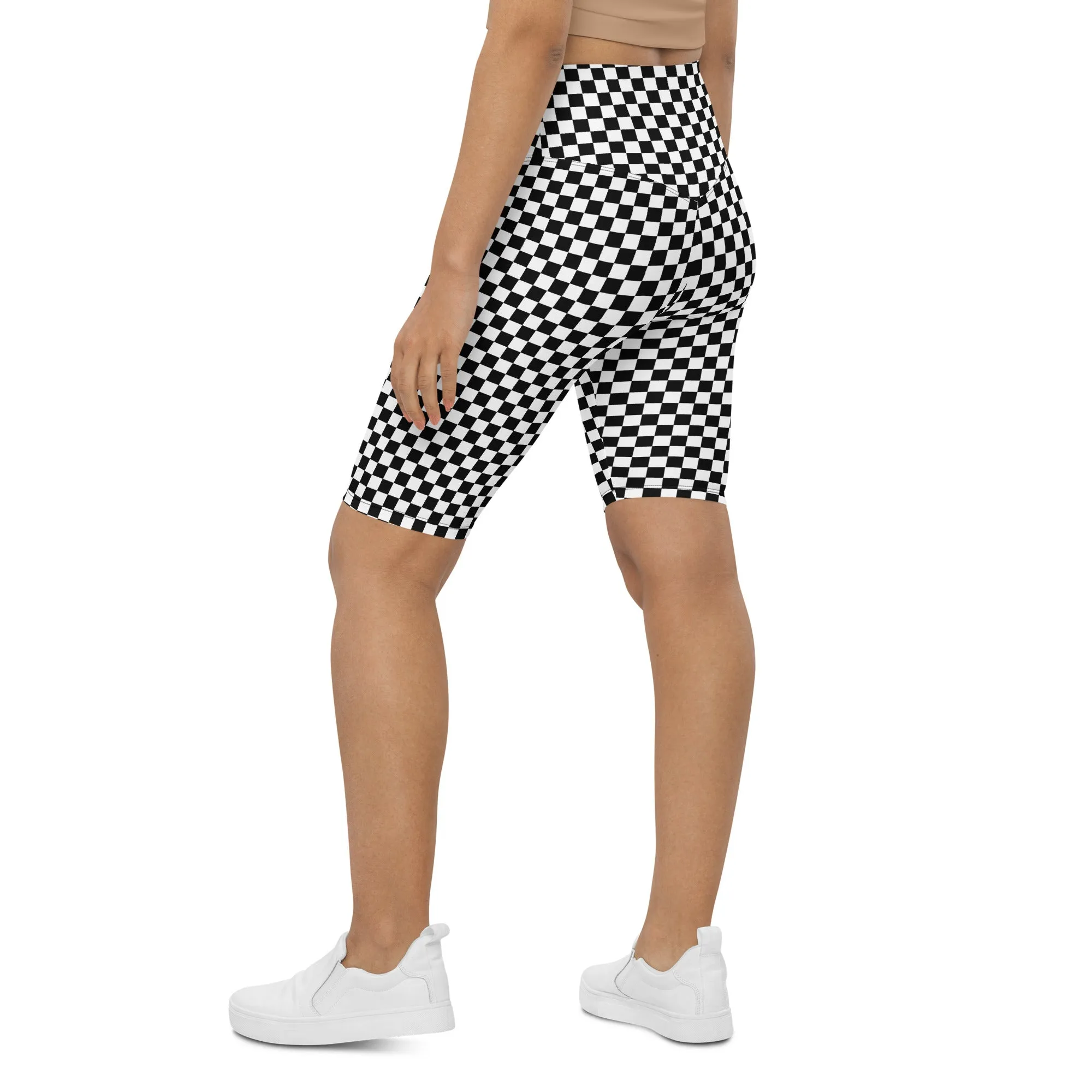 Checkered Biker Shorts
