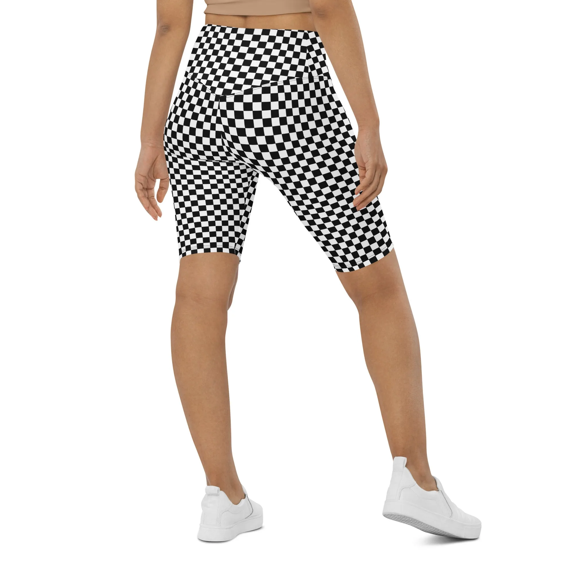 Checkered Biker Shorts