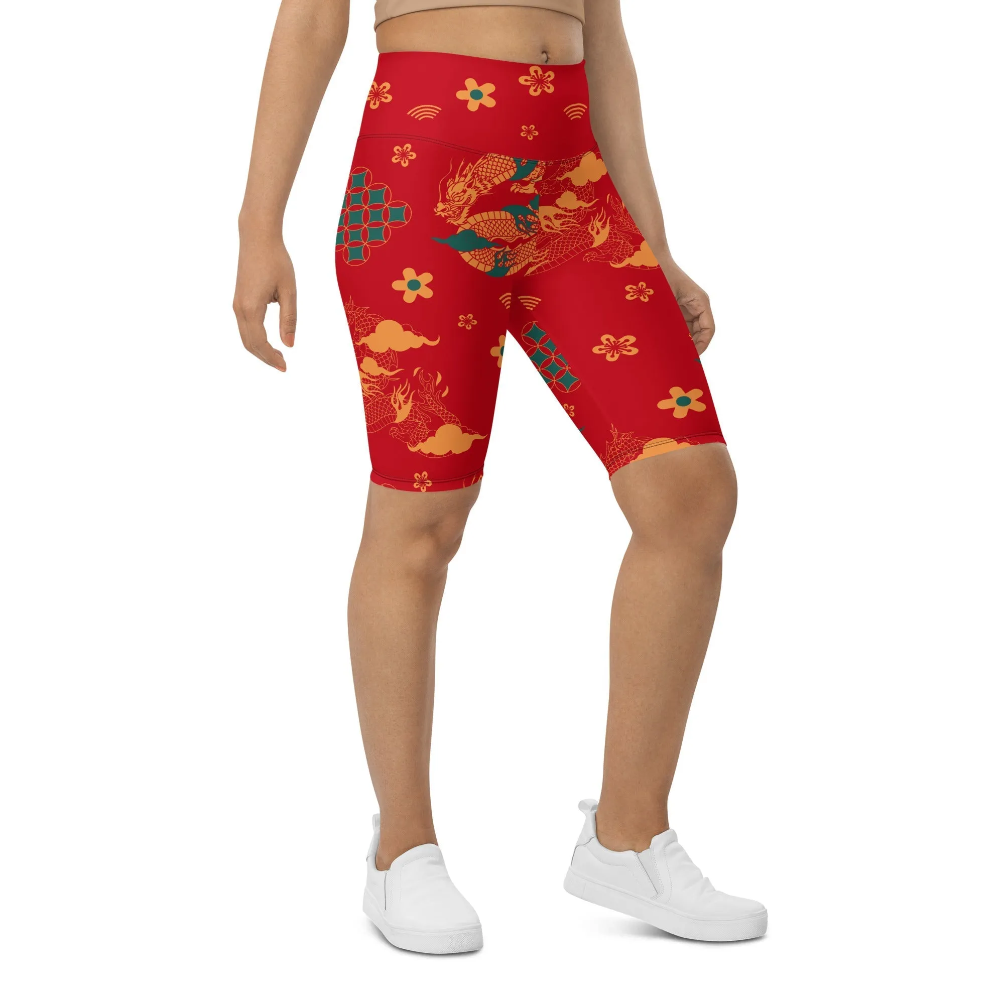 Chinese Dragon Biker Shorts
