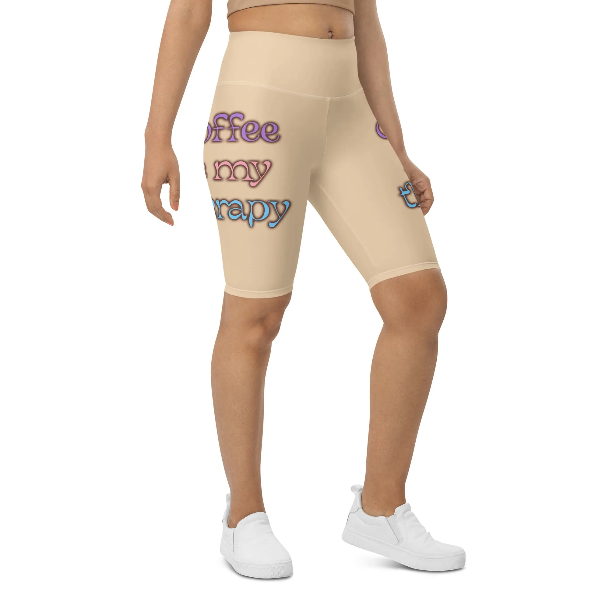 Coffee Is My Therapy Biker Shorts