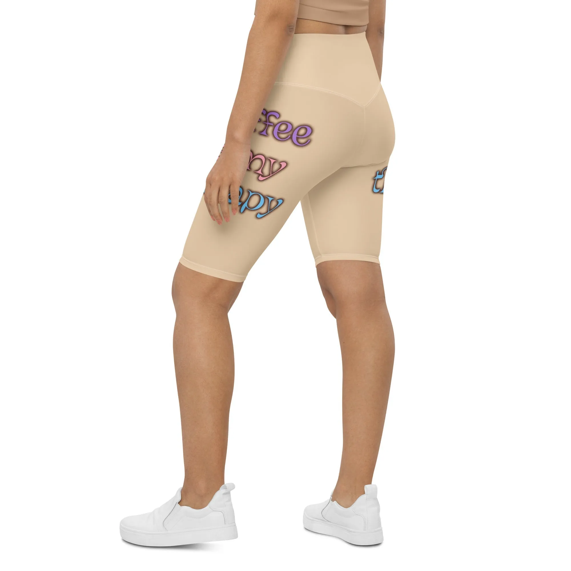 Coffee Is My Therapy Biker Shorts