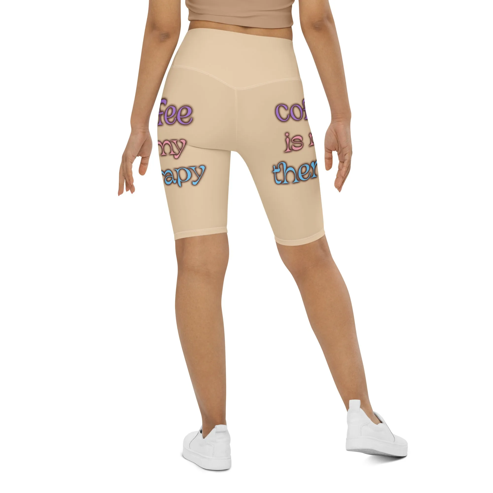 Coffee Is My Therapy Biker Shorts