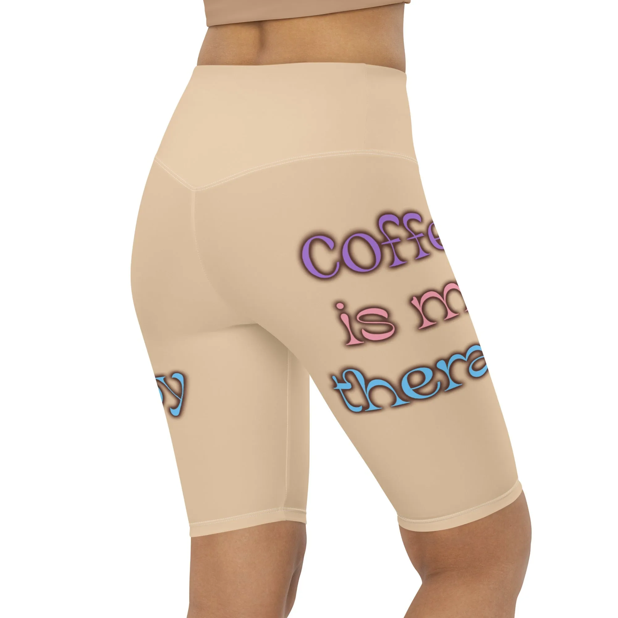 Coffee Is My Therapy Biker Shorts