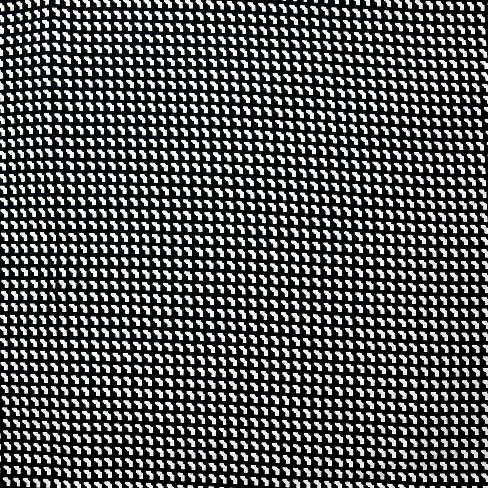 Crêpe viscose imprimée graphique mini blanc fond noir