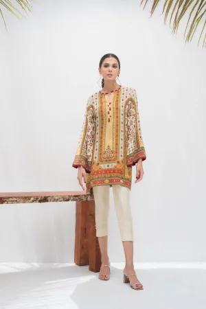 Digitally Printed Crepe Kurta With Crop Trousers