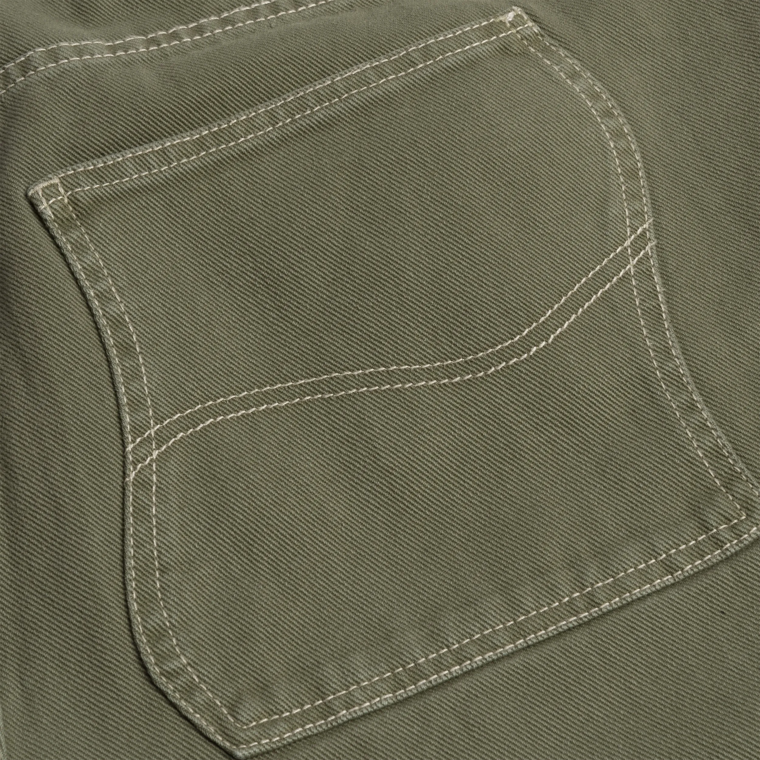 Dime - Classic Relaxed Denim Pants in Green Washed