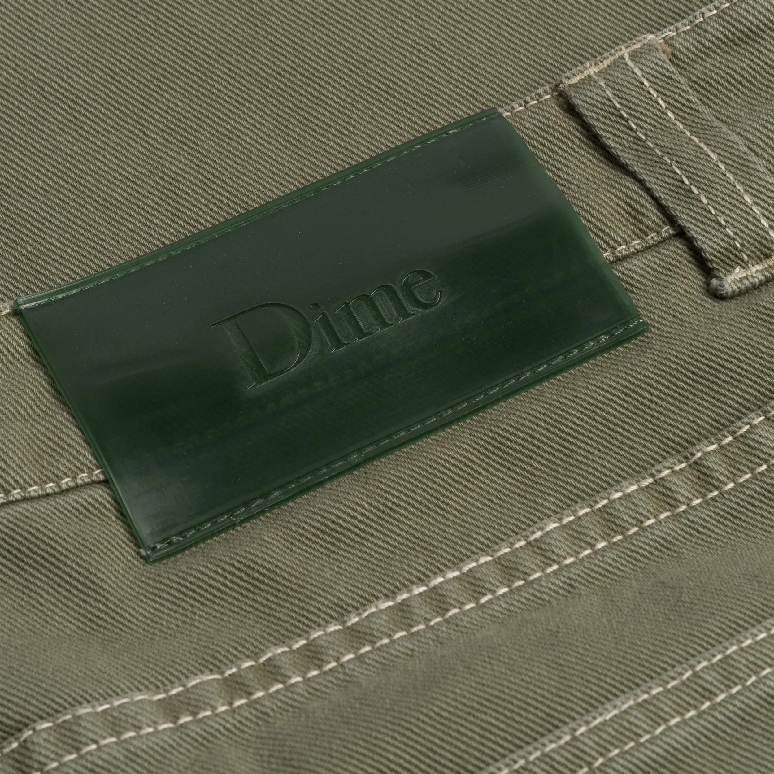 Dime - Classic Relaxed Denim Pants in Green Washed