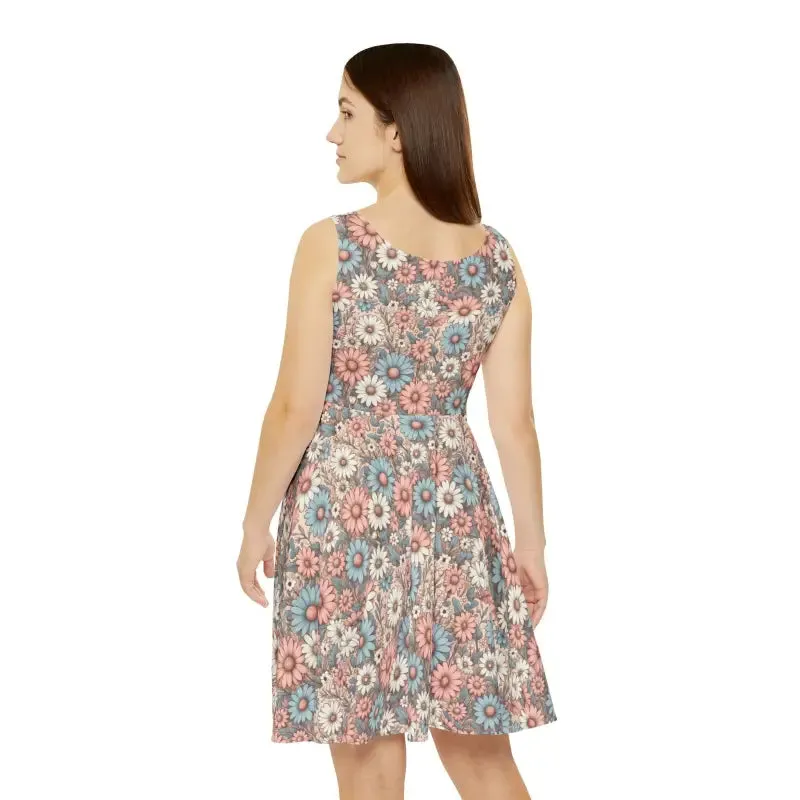 Enchanting Pastel Floral Skater Dress