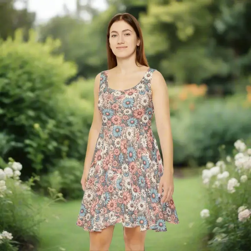 Enchanting Pastel Floral Skater Dress