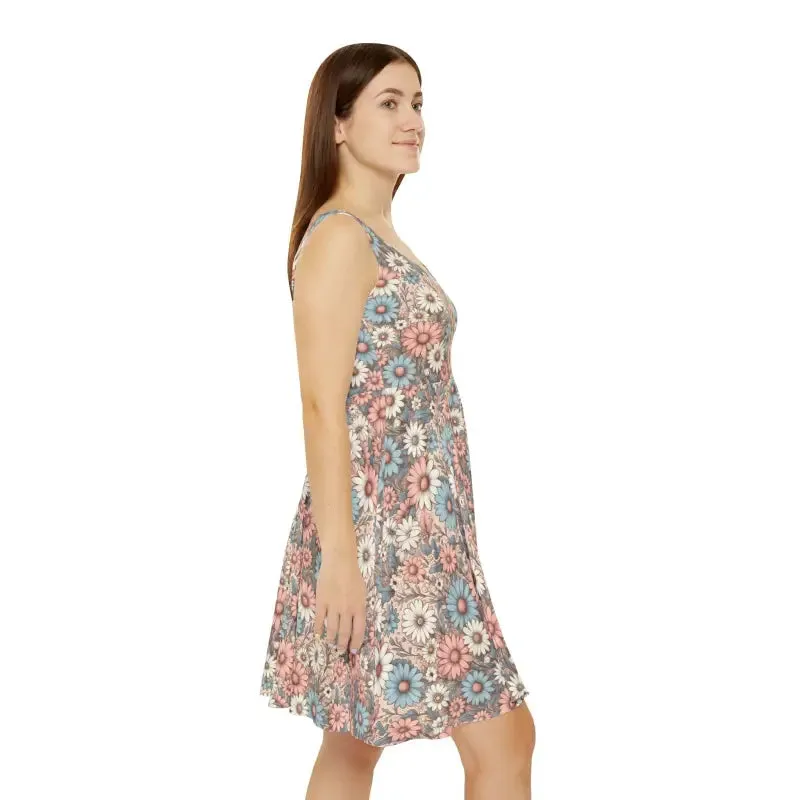 Enchanting Pastel Floral Skater Dress