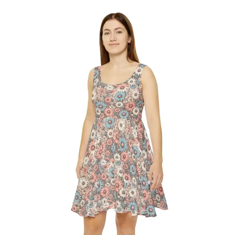 Enchanting Pastel Floral Skater Dress