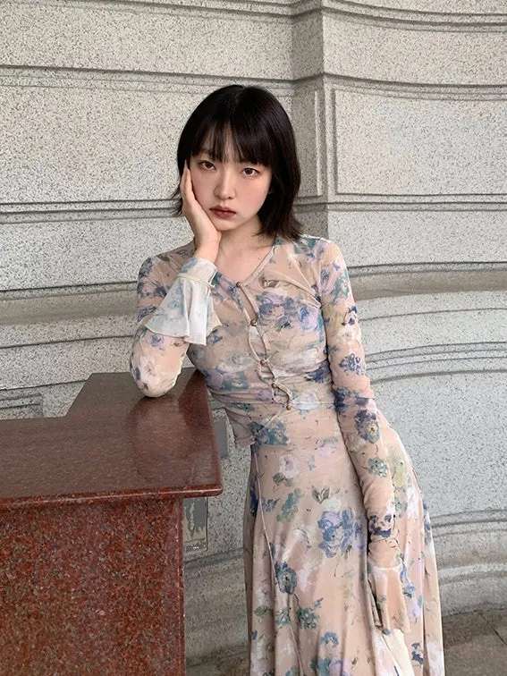 Floral Light Shirt Cardigan