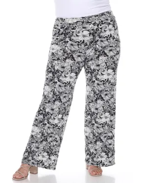 Floral Paisley Palazzo Pants | Black