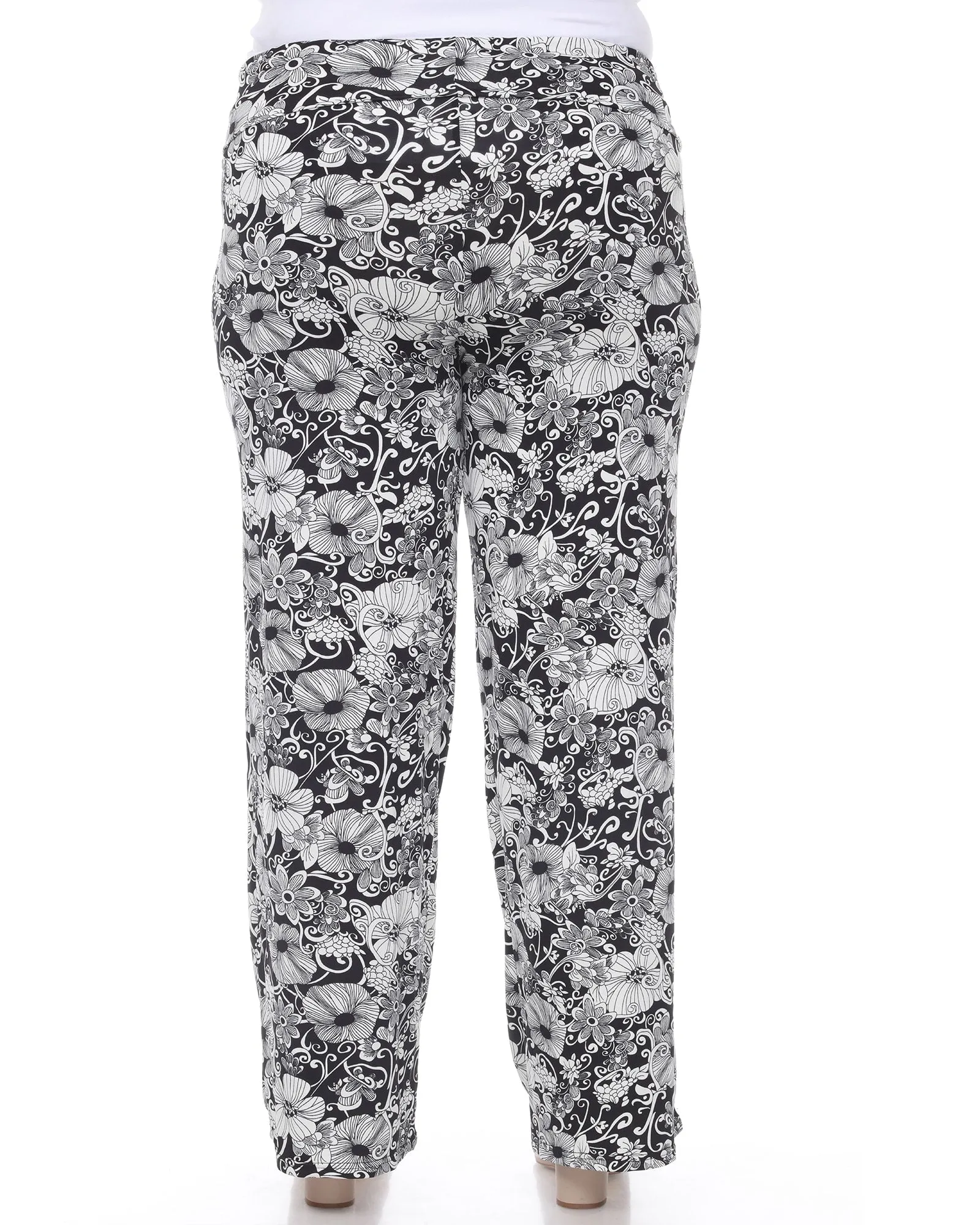 Floral Paisley Palazzo Pants | Black