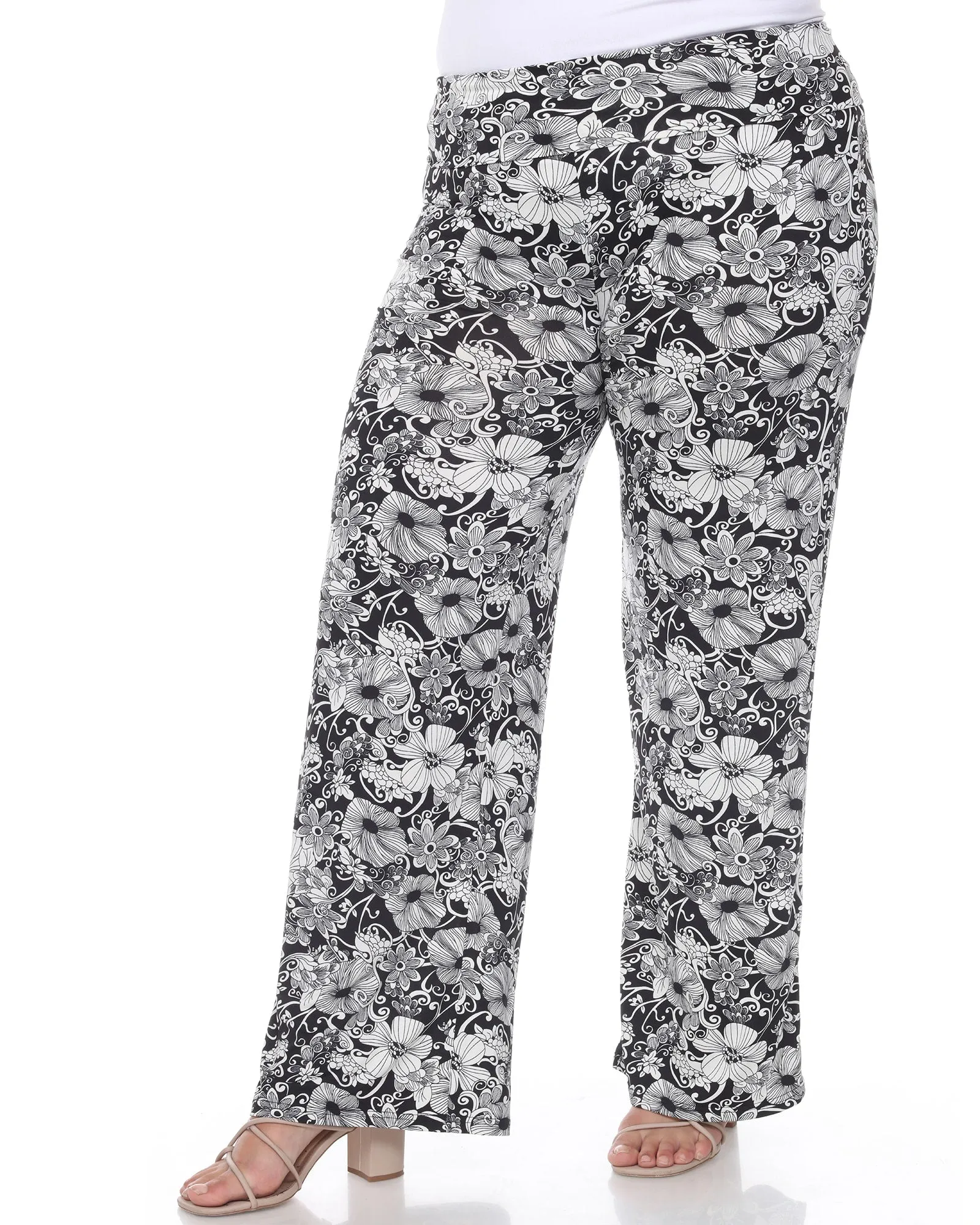 Floral Paisley Palazzo Pants | Black