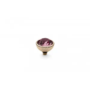 Gold 10mm Bottone Ring Top Light Rose | Qudo
