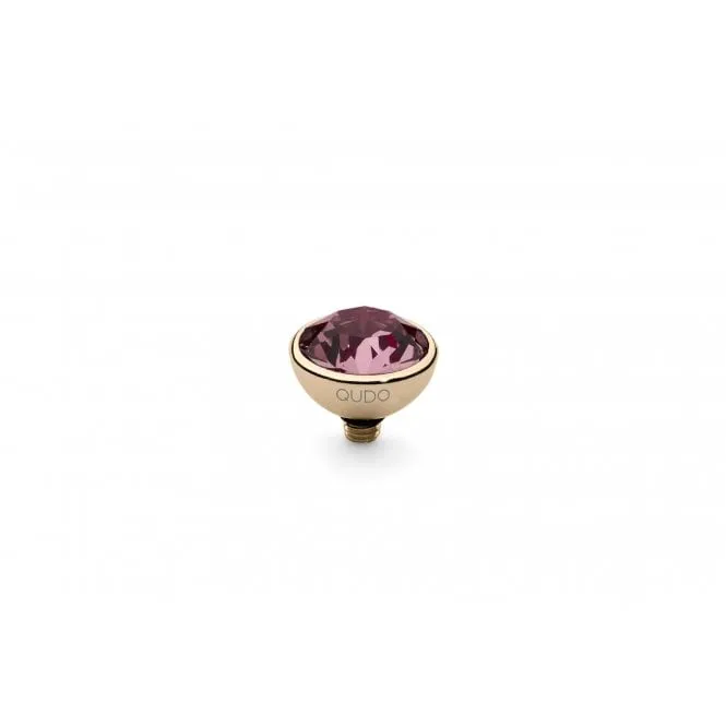 Gold 10mm Bottone Ring Top Light Rose | Qudo