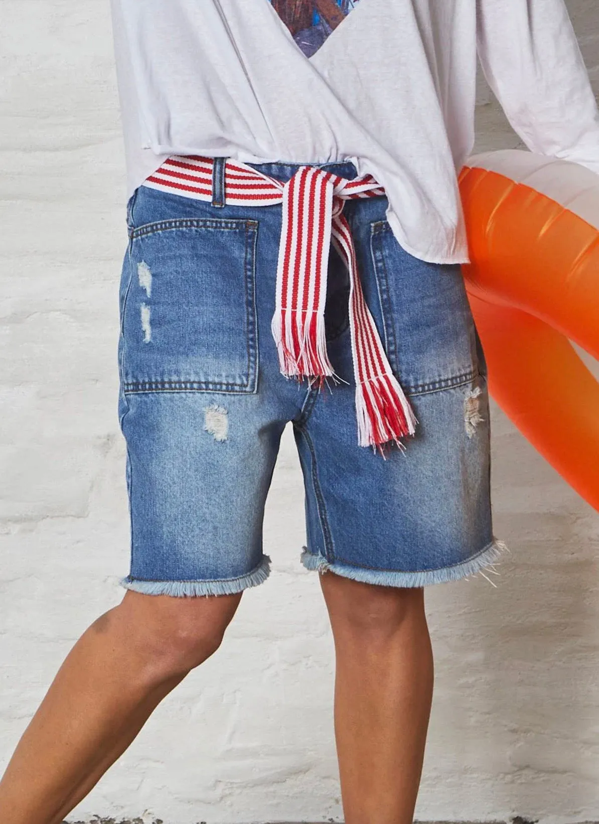 Hammill & Co - Carpenter Short White & Denim