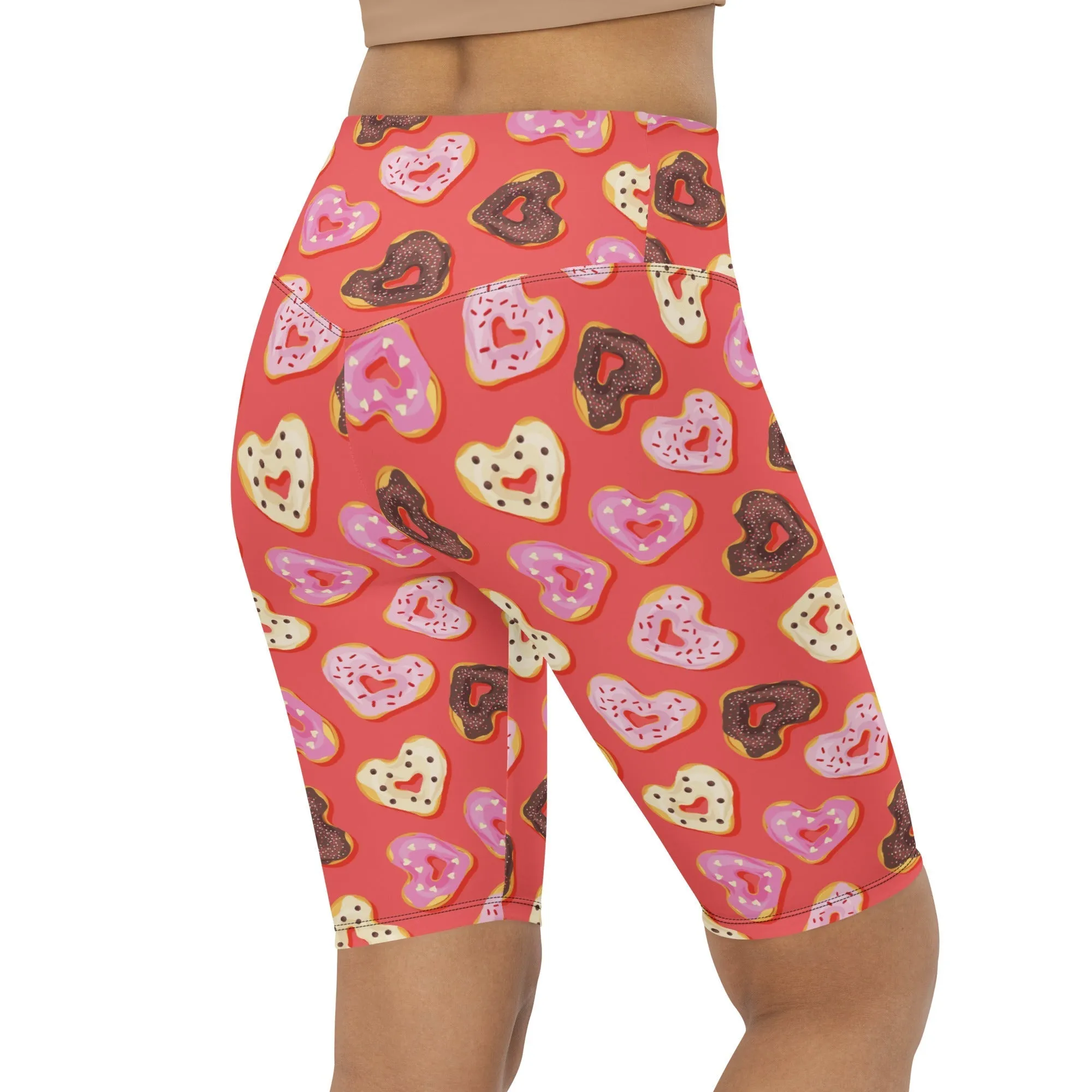 Heart Doughnuts Biker Shorts