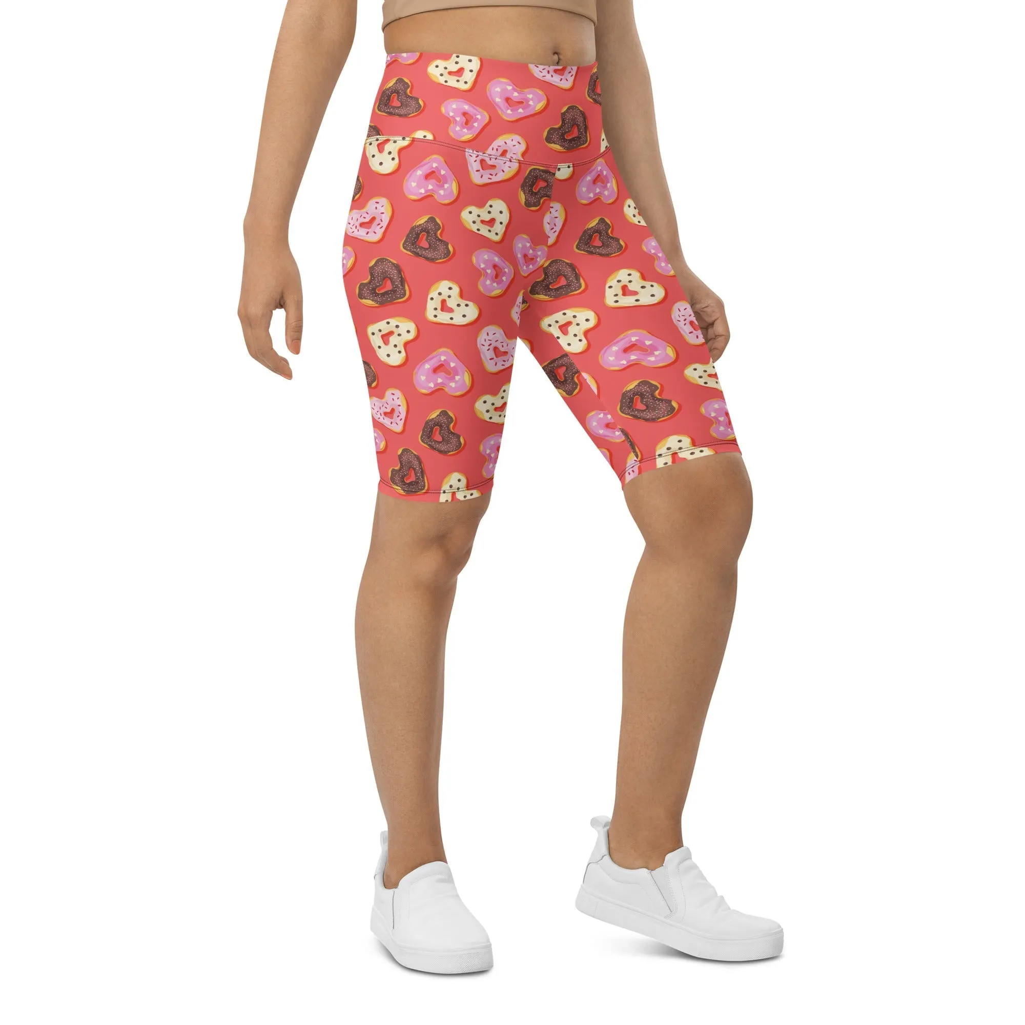 Heart Doughnuts Biker Shorts