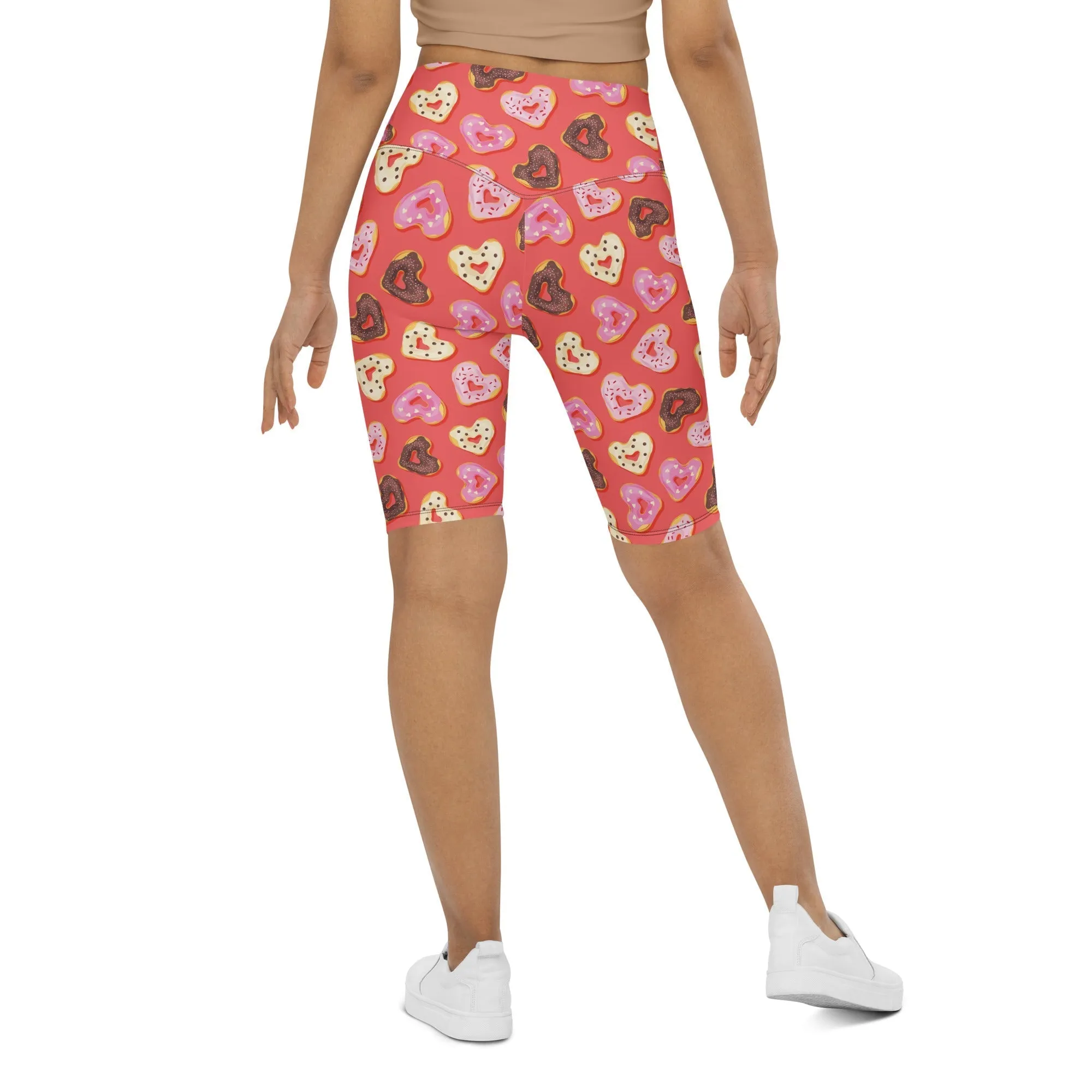 Heart Doughnuts Biker Shorts