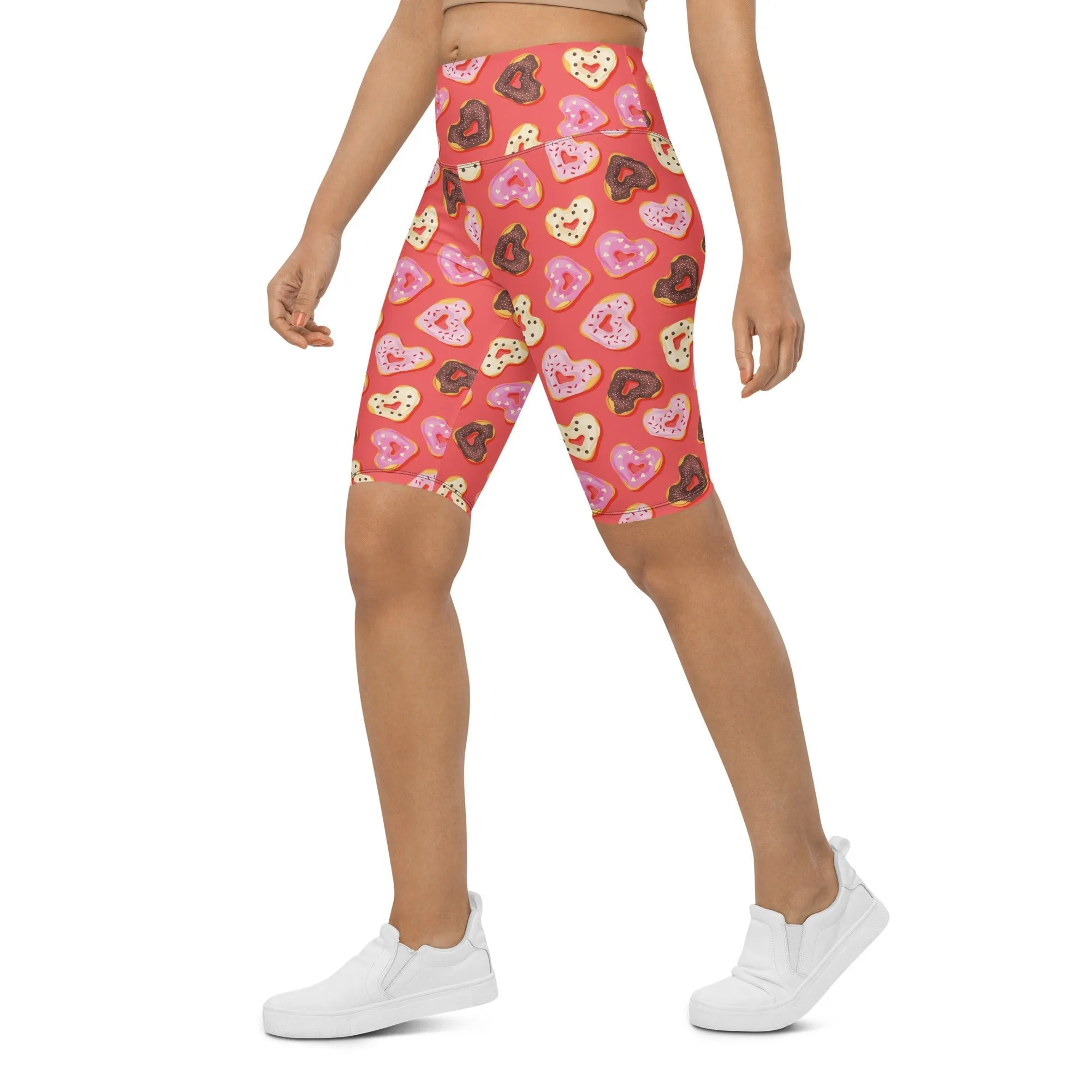Heart Doughnuts Biker Shorts
