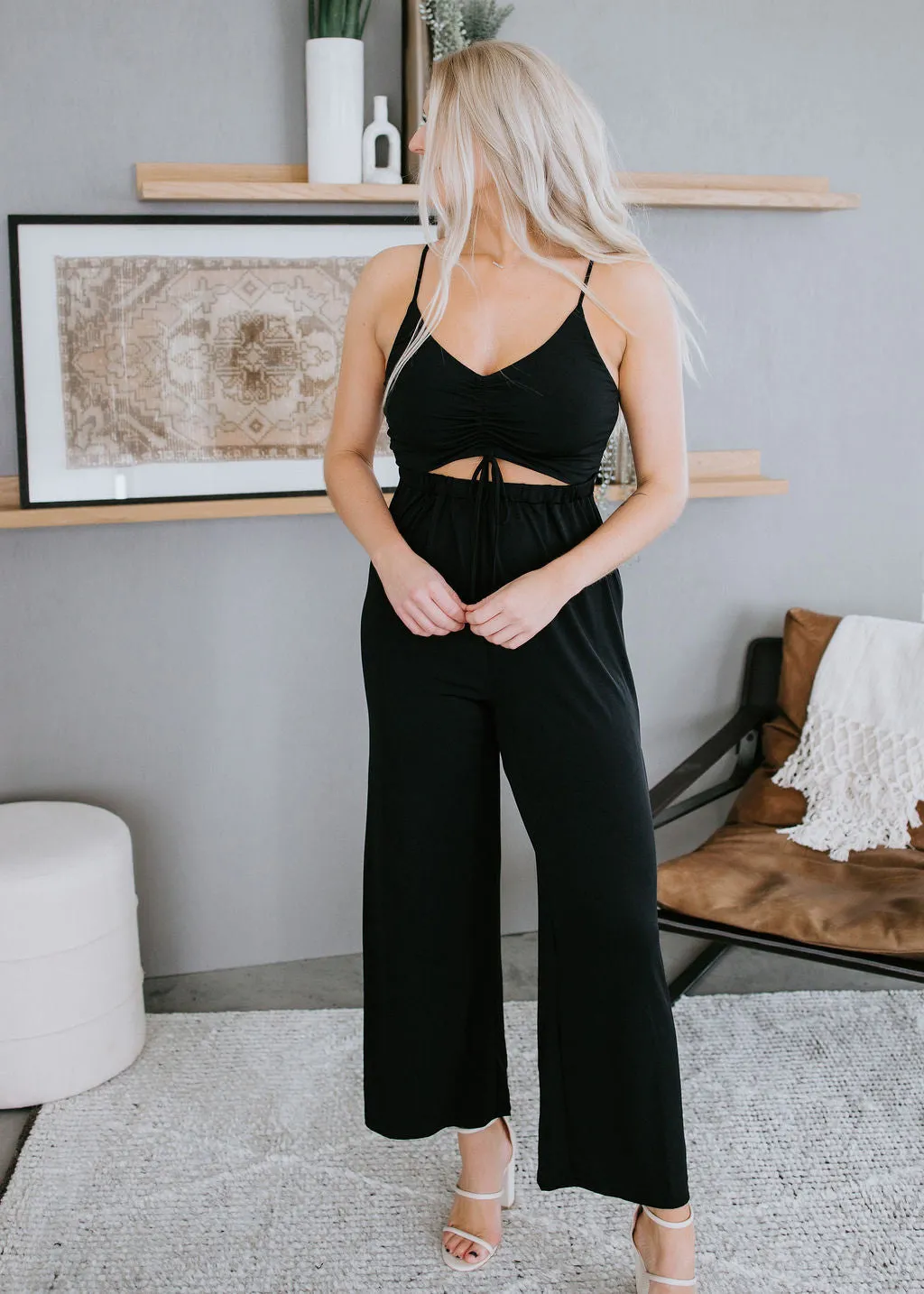 In A Ruched Jumpsuit