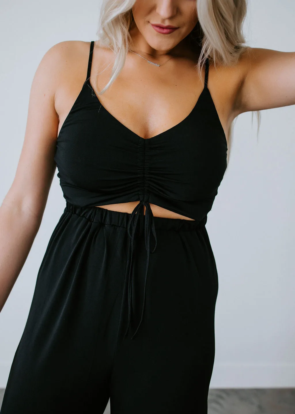 In A Ruched Jumpsuit