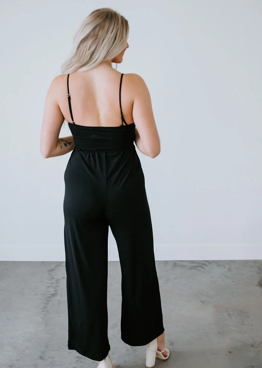 In A Ruched Jumpsuit