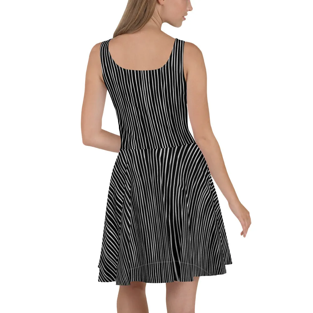 Jack Black And White Striped - Women's Skater Dress