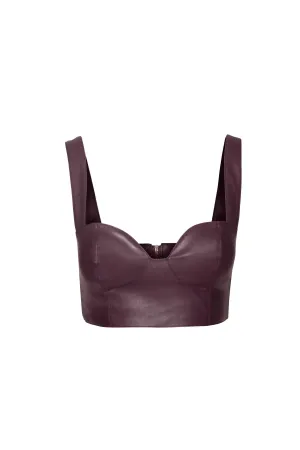 Koa Port Royale Purple Vegan Leather Crop Corset Bustier