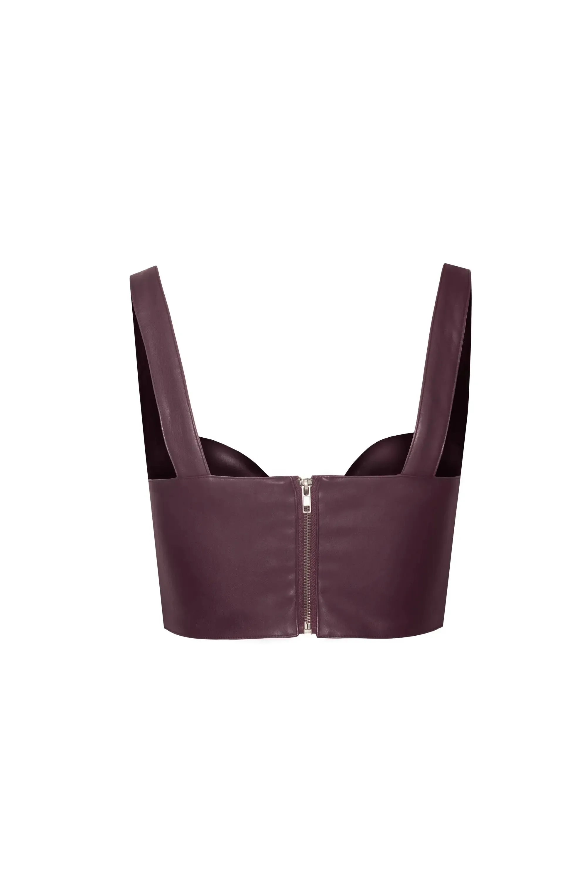 Koa Port Royale Purple Vegan Leather Crop Corset Bustier