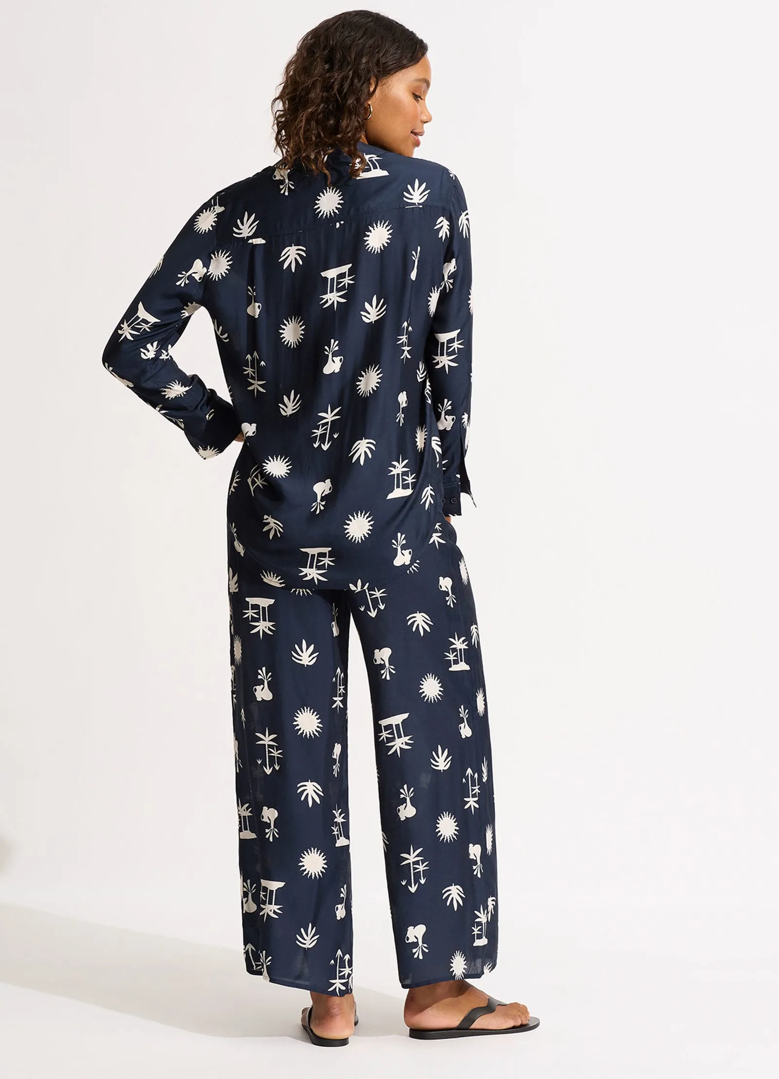 La Palma Silk Pant - True Navy