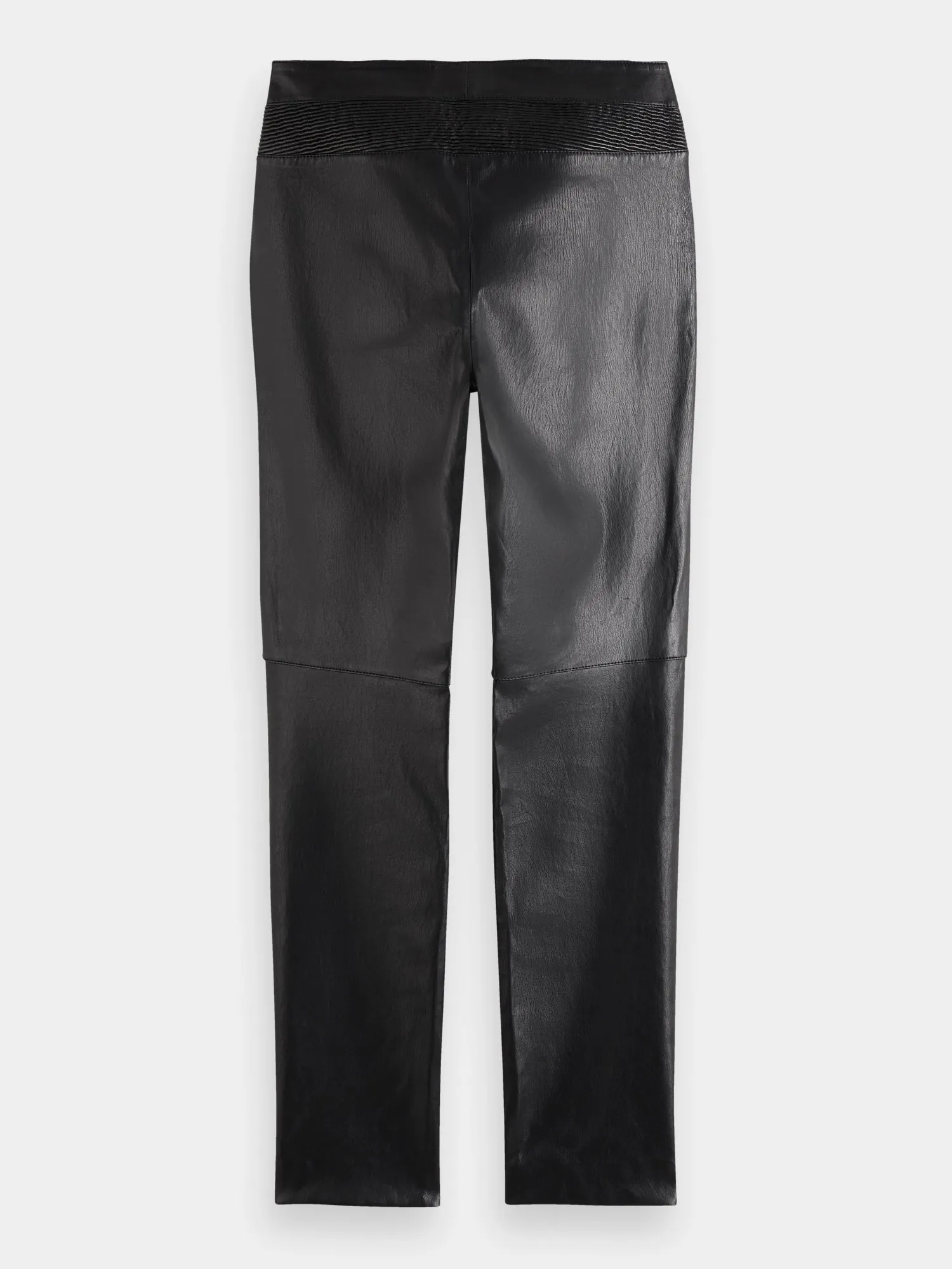 Leather mid-rise slim-fit biker pants