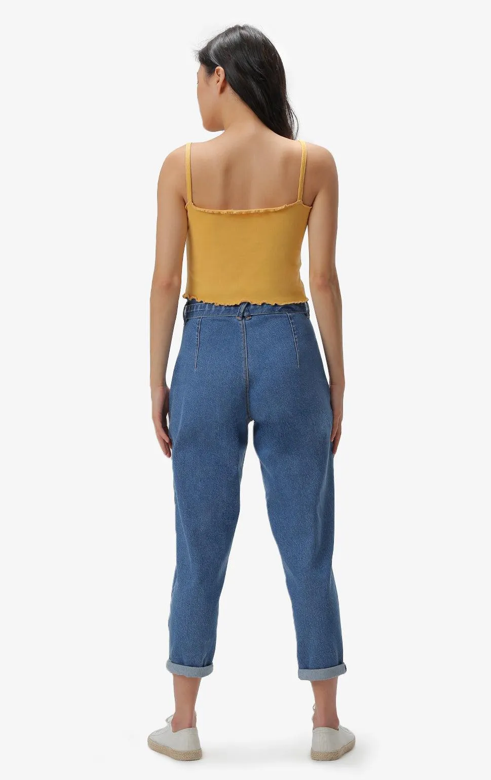 LETTUCE-EDGE CROPPED TANK TOP