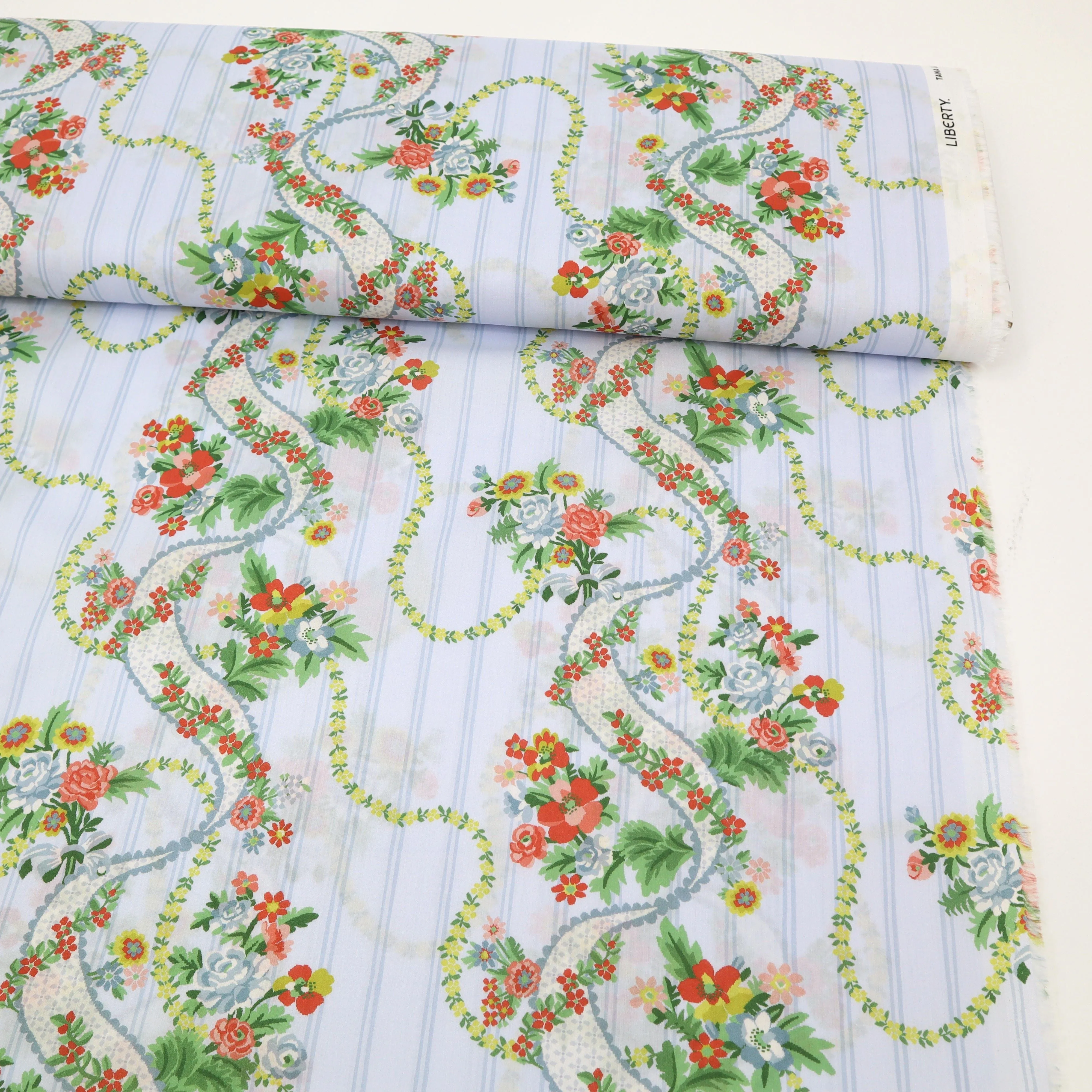 Liberty Fabrics x Bridgerton Ribbon Cascade B Tana Lawn™ Cotton