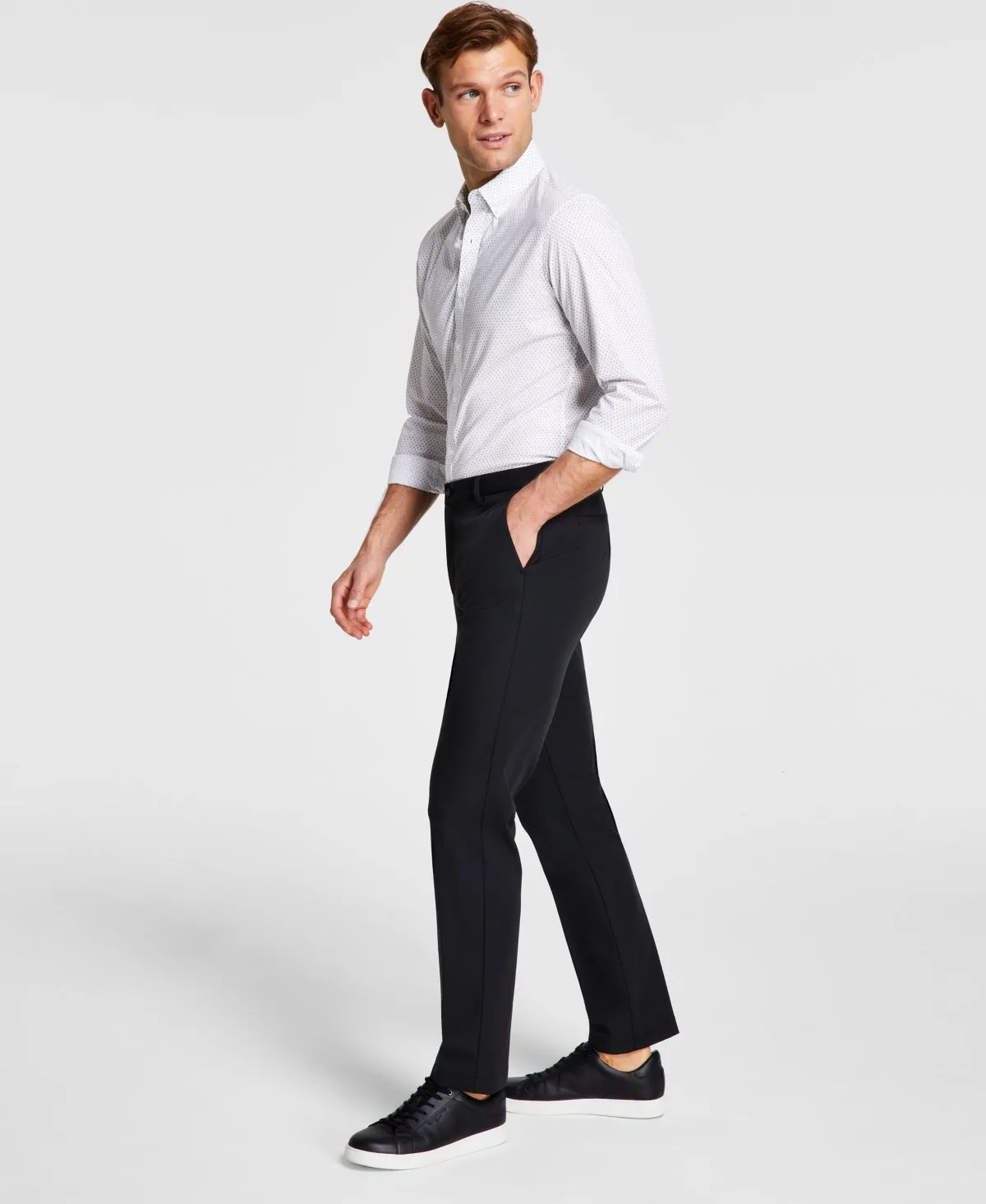 Michael Kors Mens Classic fit Dress Pants 35 / 32 Black Solid