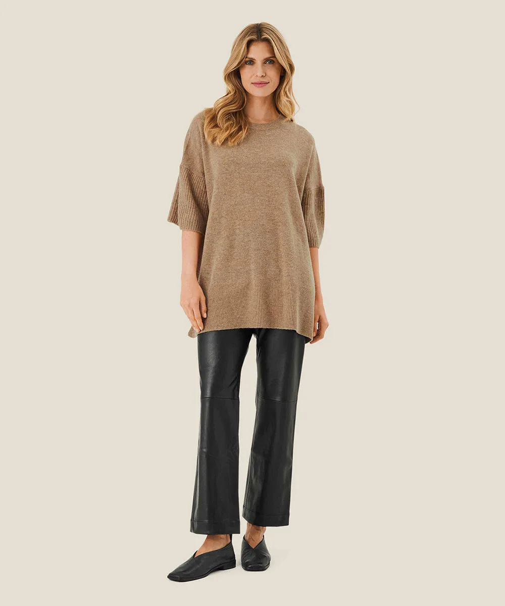 Panadi Faux Leather Flare Pants