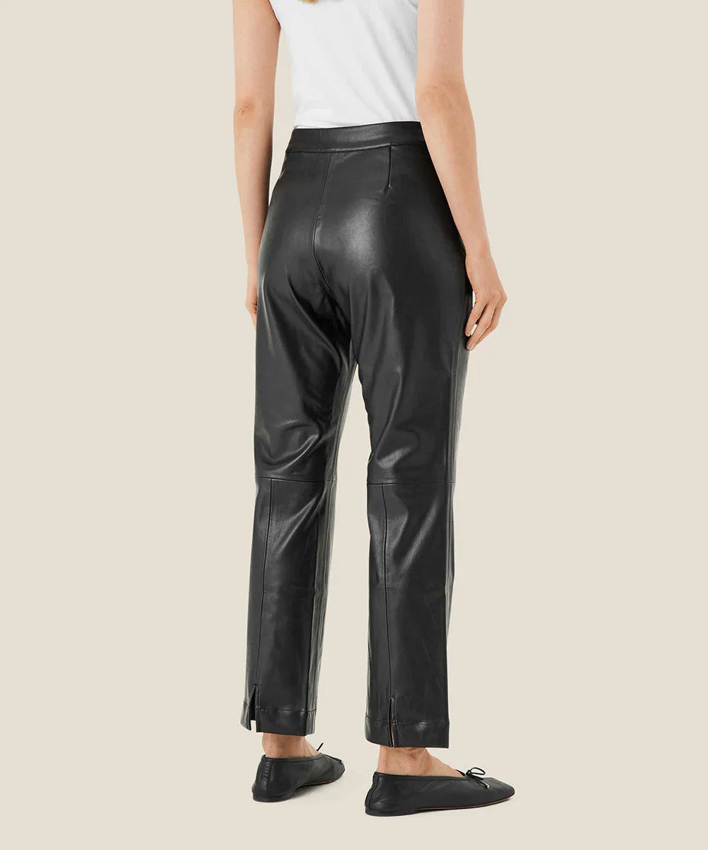 Panadi Faux Leather Flare Pants